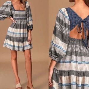Free People All Lined Up mini dress size S